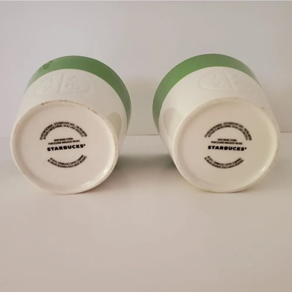 Starbucks Tazo Tea Cups Set of 2 Green